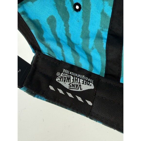 VANS OFF THE WALL Hat Cap Adult Teal Blue Zebra Print Snapback - Picture 7 of 9